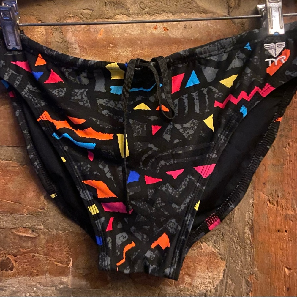 TYR Black Geometric Swim Bottoms
